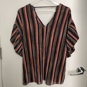 Anthropologie Vanessa Virginia Women's Blouse - Multi Colored V-Neck